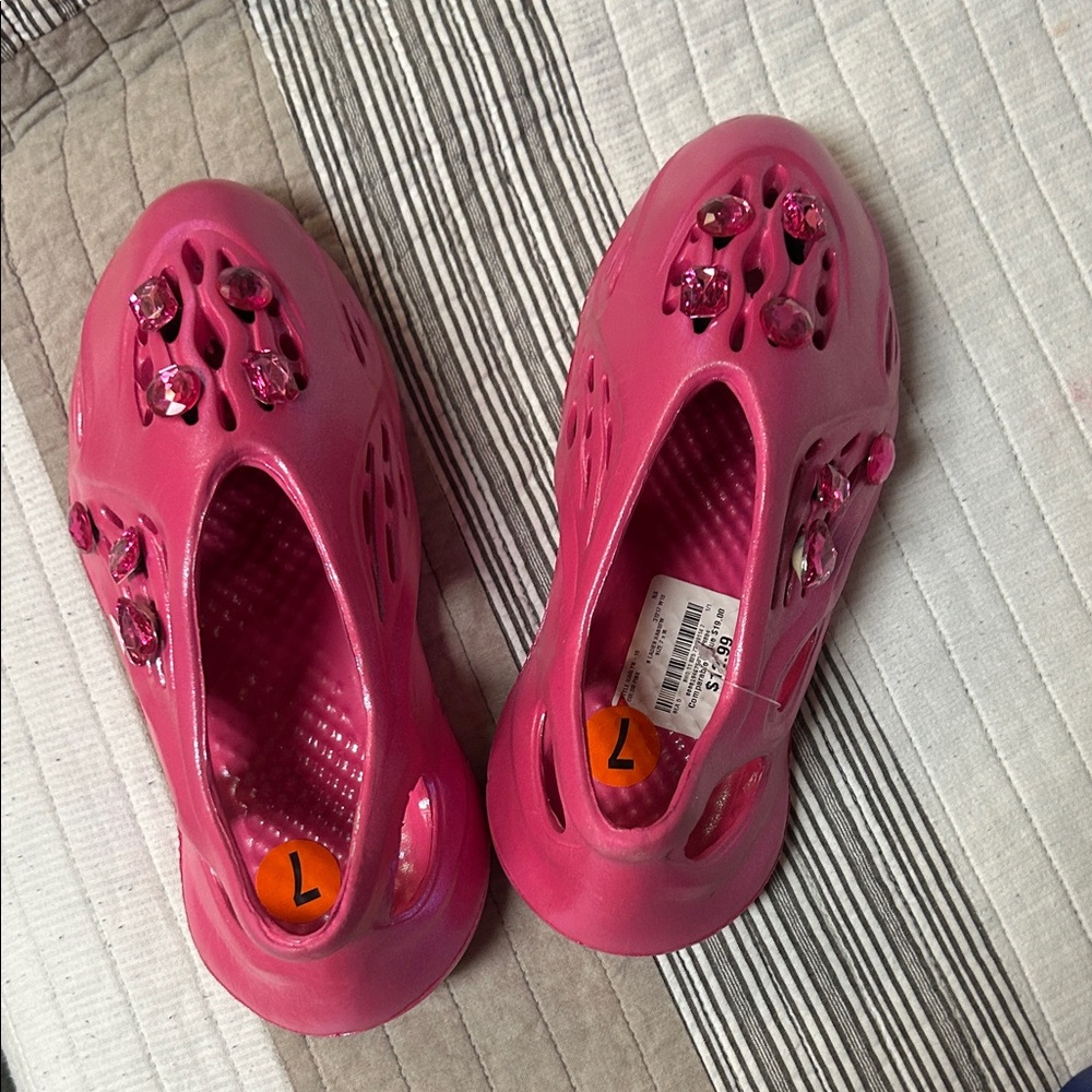 Kids Pink Shoes with Gem Accents